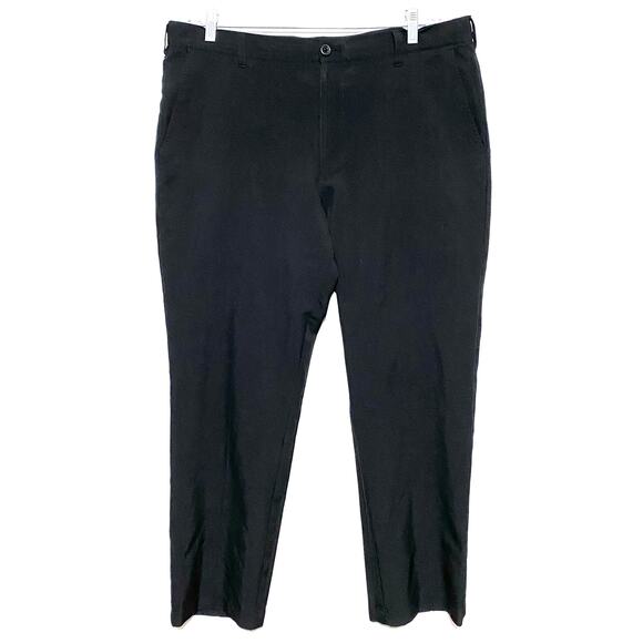 Izod Golf Black Pants Mens 36 x 30 Preppy Country Club Resort Classic Flat Front - Picture 1 of 6